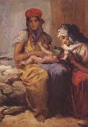 Theodore Chasseriau Femme maure allaitant son enfant et une vieille (mk32) oil